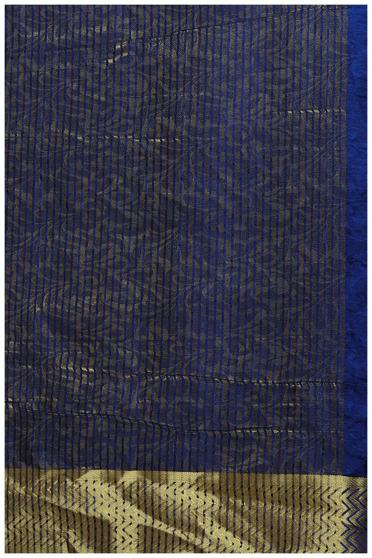 Mimosa Womens Tussar Silk Saree Kanjivaram style Navy Blue Color