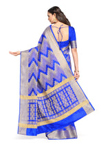 Mimosa Womens Art Silk Saree Kanjivaram Royal Blue Color