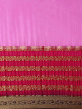 Mimosa Womens Crepe Saree Mysore Silk style Pink Color