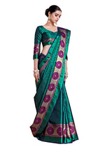 Mimosa Womens Art Silk Saree Banarasi Green Color