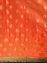 Mimosa Womens Crepe Saree Mysore Silk Peach Color