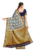 Mimosa Womens Crepe Saree Mysore Silk Grey Color