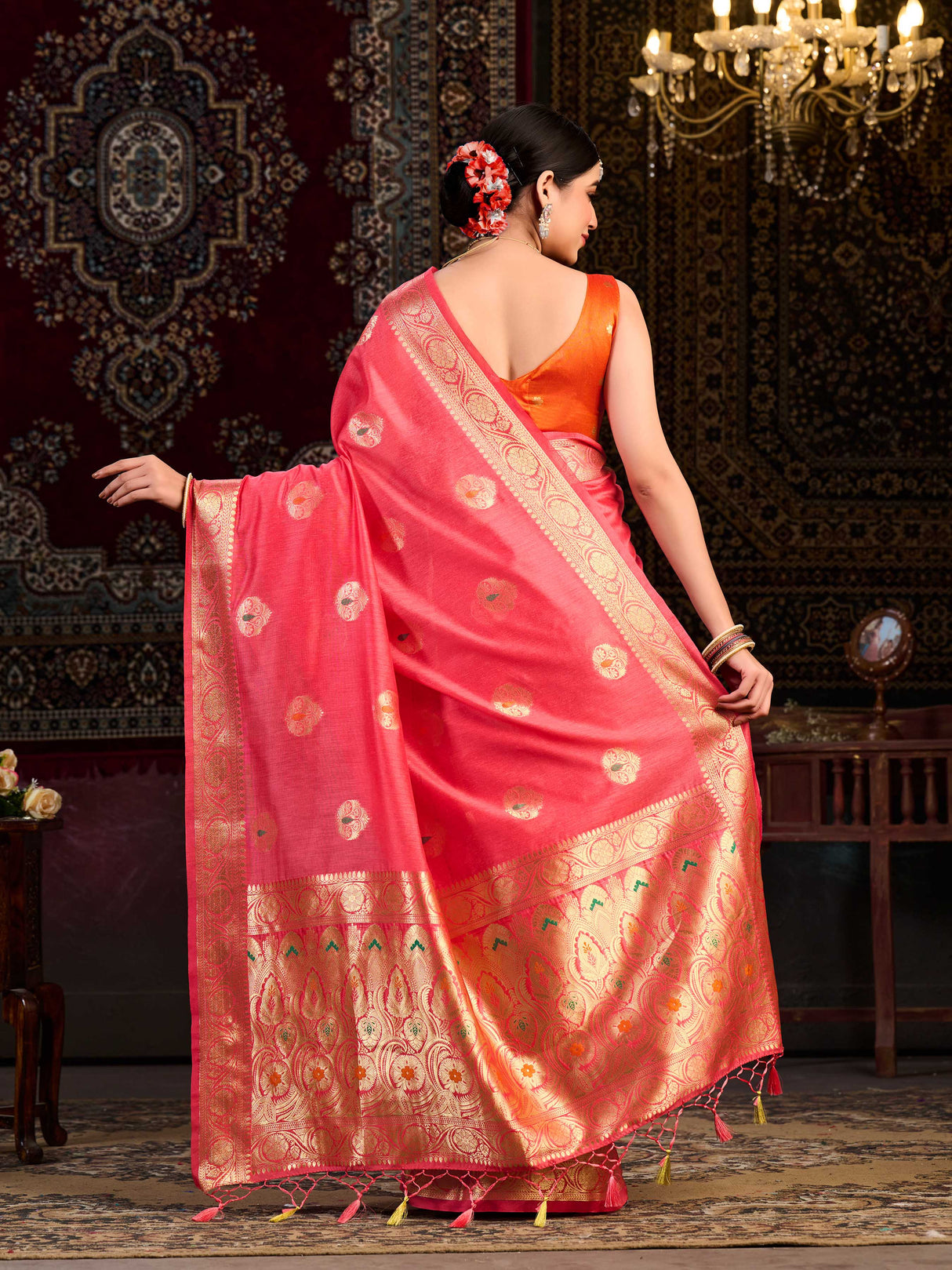 Mimosa Women's Woven Design Bishnupur Art Silk Saree With Blouse Piece : SA0000866ST