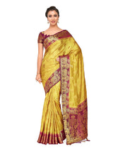 Mimosa Womens Art Silk Saree Kanjivaram Chiku Color