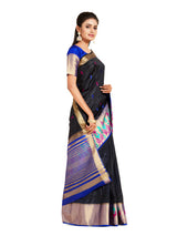 Mimosa Womens Art Silk Saree Kanjivaram style Navy Blue Color