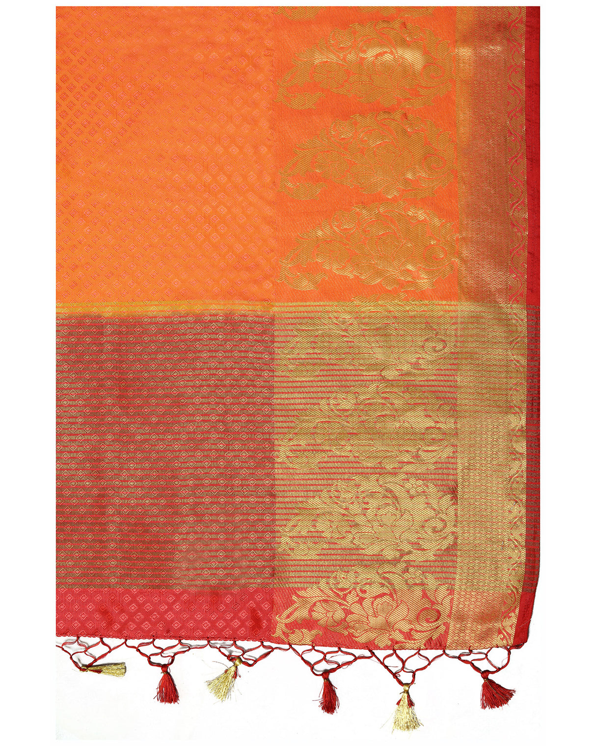 Mimosa Womens Art Silk Saree Kanjivaram Gold Color