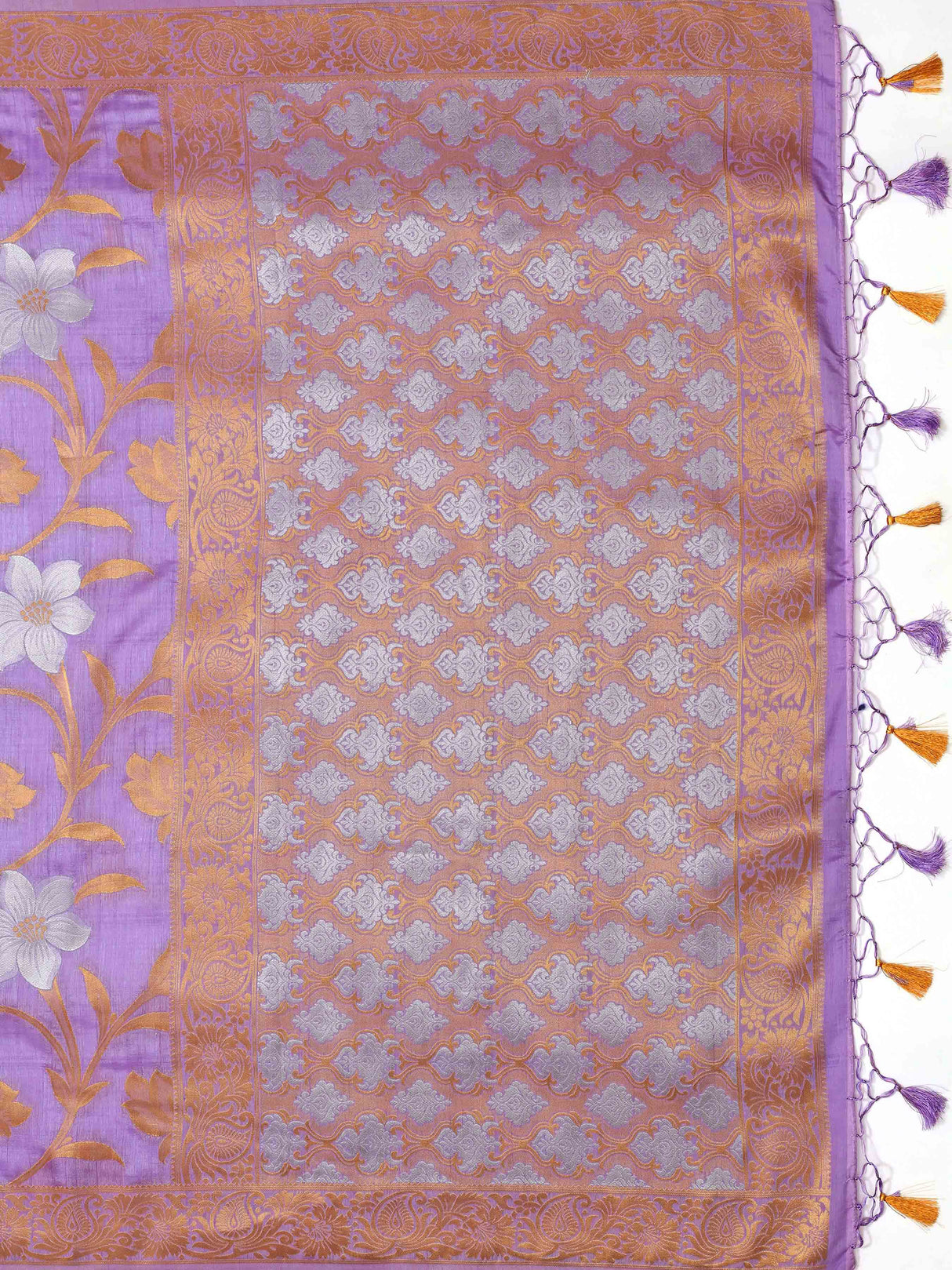 Mimosa Womens Art Silk Saree Kanjivaram Levander Color