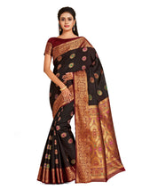 Mimosa Womens Art Silk Saree Dharmavaram Chocolate Color