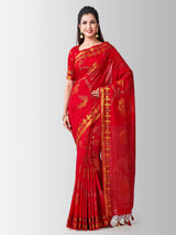 Mimosa Womens Art Silk Saree Kanjivaram Red Color