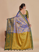 Mimosa Women's Woven Design Kanjivaram Style Art Silk Saree With Blouse Piece : SA00001288RBFREE