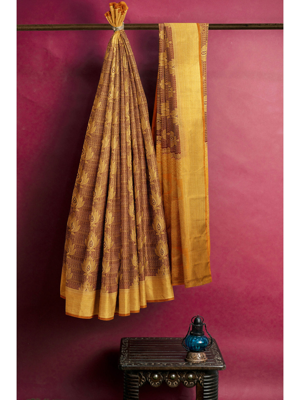 Mimosa Womens Art Silk Saree Kanjivaram Maroon Color