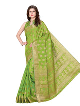 Mimosa Womens Tussar Silk Saree Kanjivaram style Olive Color