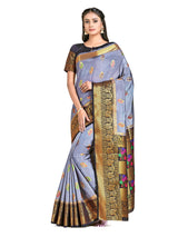 Mimosa Womens Art Silk Saree Dharmavaram Grey Color