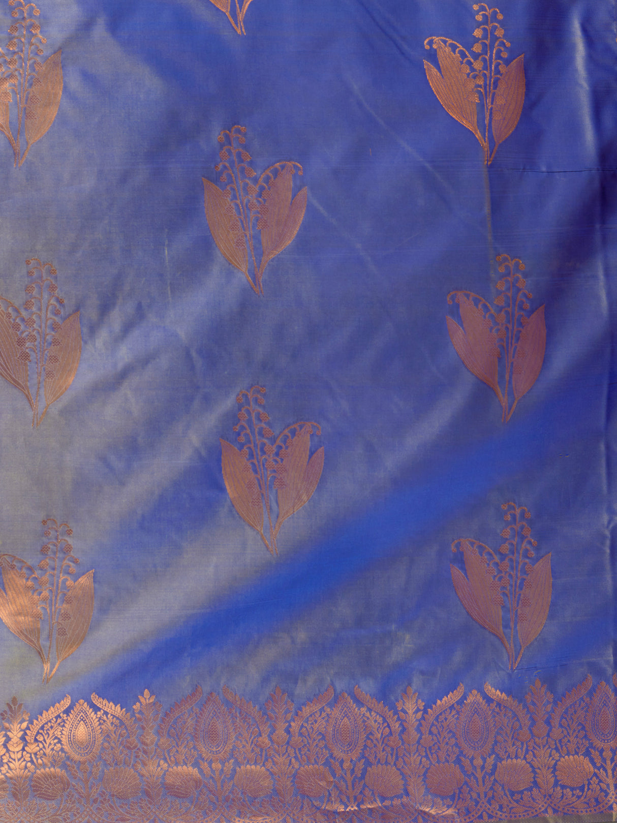 Mimosa Women's Woven Design Kanjivaram Style Art Silk Saree With Blouse Piece : SA00001382BLUFREE