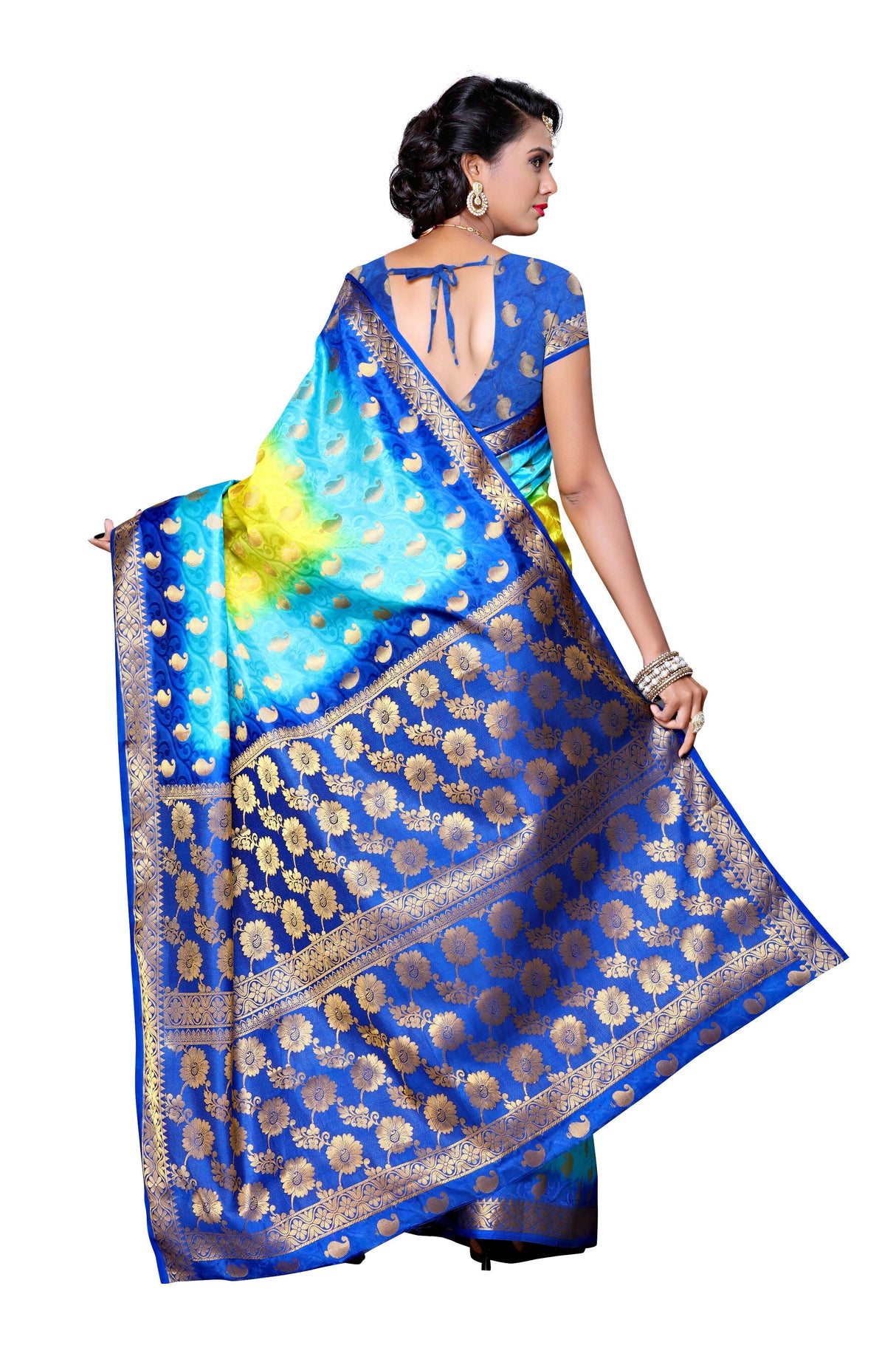 Mimosa Womens Art Silk Saree Kanjivaram Multi Color