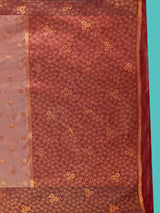 Mimosa Women's Woven Design Kanjivaram Style Art Silk Saree With Blouse Piece : SA00001329BRNFREE