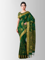 Mimosa Womens Art Silk Saree Kanjivaram BGreen Color