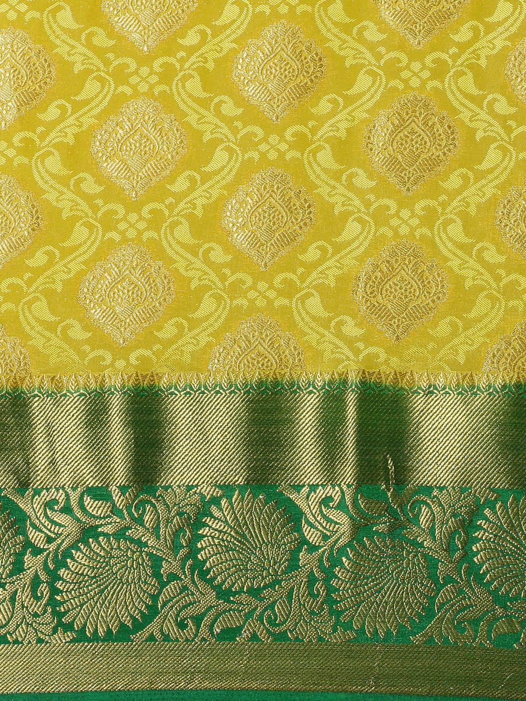 Mimosa Womens Art Silk Saree Kanjivaram Olive Color