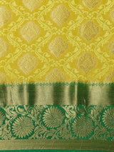 Mimosa Womens Art Silk Saree Kanjivaram Olive Color