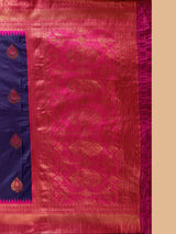 Mimosa Women's Woven Design Kanjivaram Style Art Silk Saree With Blouse Piece : SA00001377NVFREE