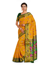 Mimosa Womens Art Silk Saree Dharmavaram Mustard Color