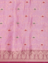 Mimosa Womens Art Silk Saree Kanjivaram Pink Color