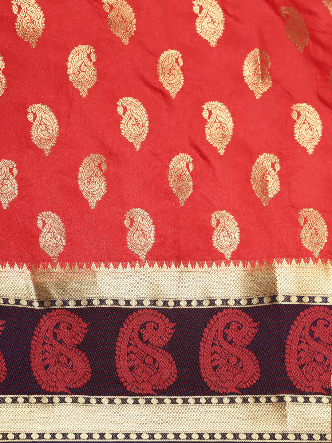 Mimosa Womens Art Silk Saree Kanjivaram Red Color