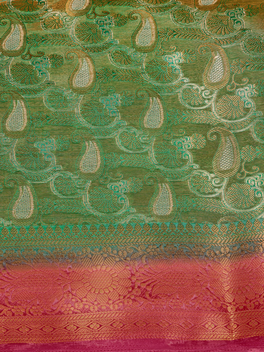 Mimosa Womens Art Silk Saree Kanjivaram Rama Color