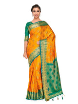 Mimosa Womens Art Silk Saree Kanjivaram Gold Color