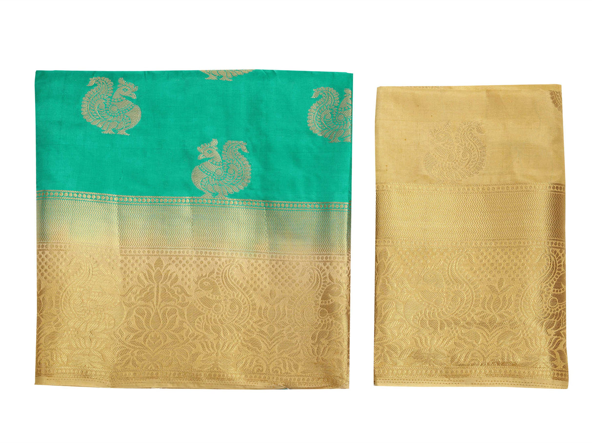 Mimosa Womens Art Silk Saree Kanjivaram Rama Color