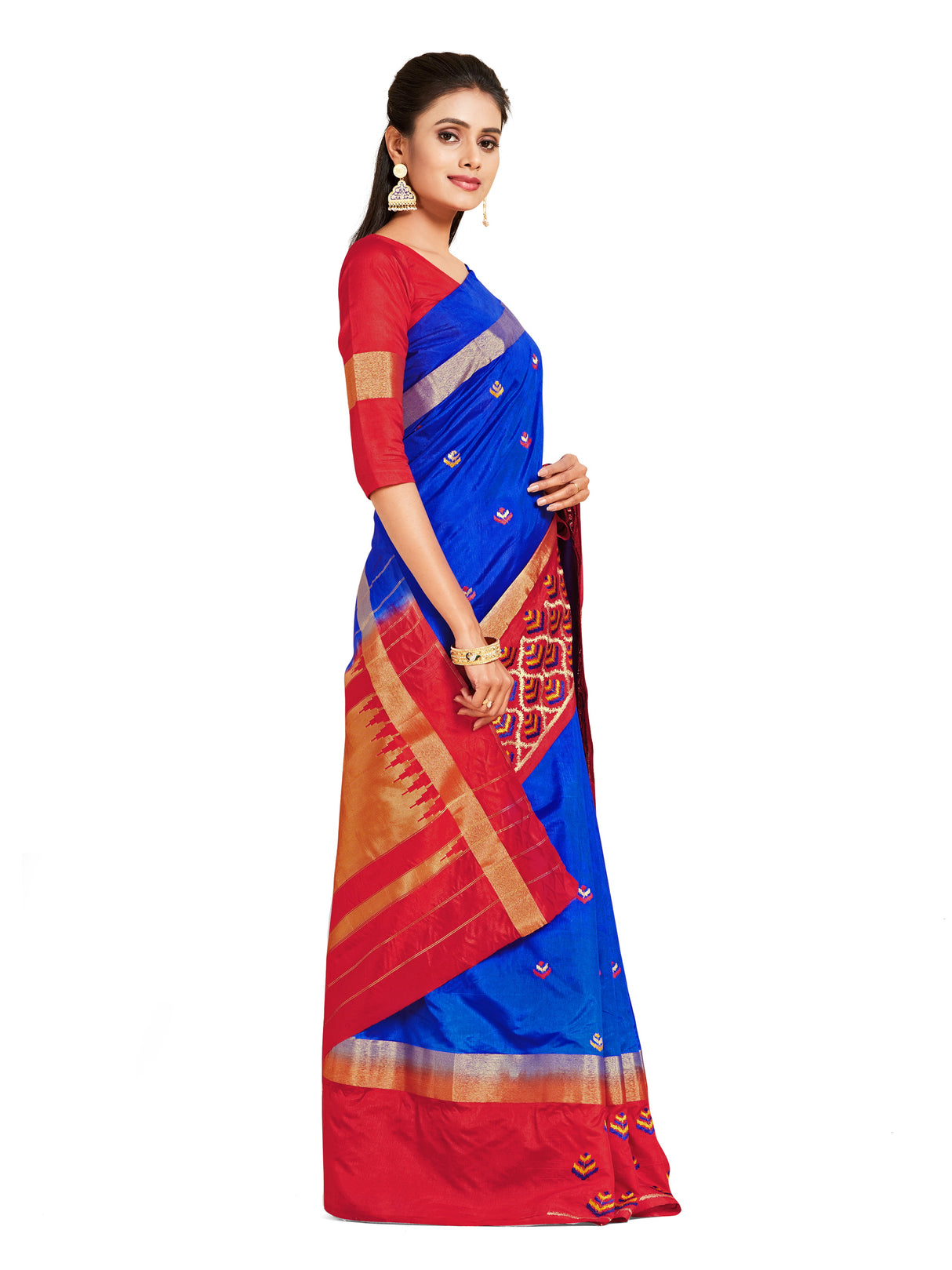 Mimosa Womens Art Silk Saree Kanjivaram Royal Blue Color