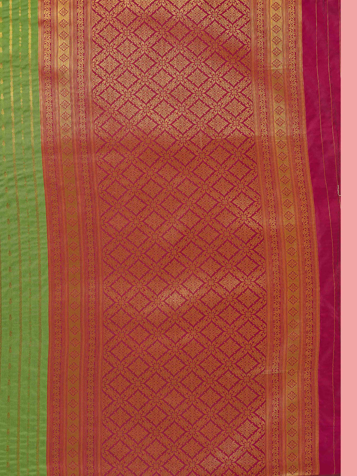 Mimosa Women's Woven Design Kanjivaram Style Art Silk Saree With Blouse Piece : SA00001374GRNFREE