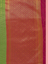 Mimosa Women's Woven Design Kanjivaram Style Art Silk Saree With Blouse Piece : SA00001374GRNFREE