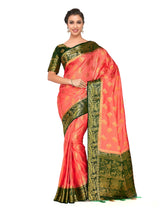 Mimosa Womens Art Silk Saree Kanjivaram Peach Color