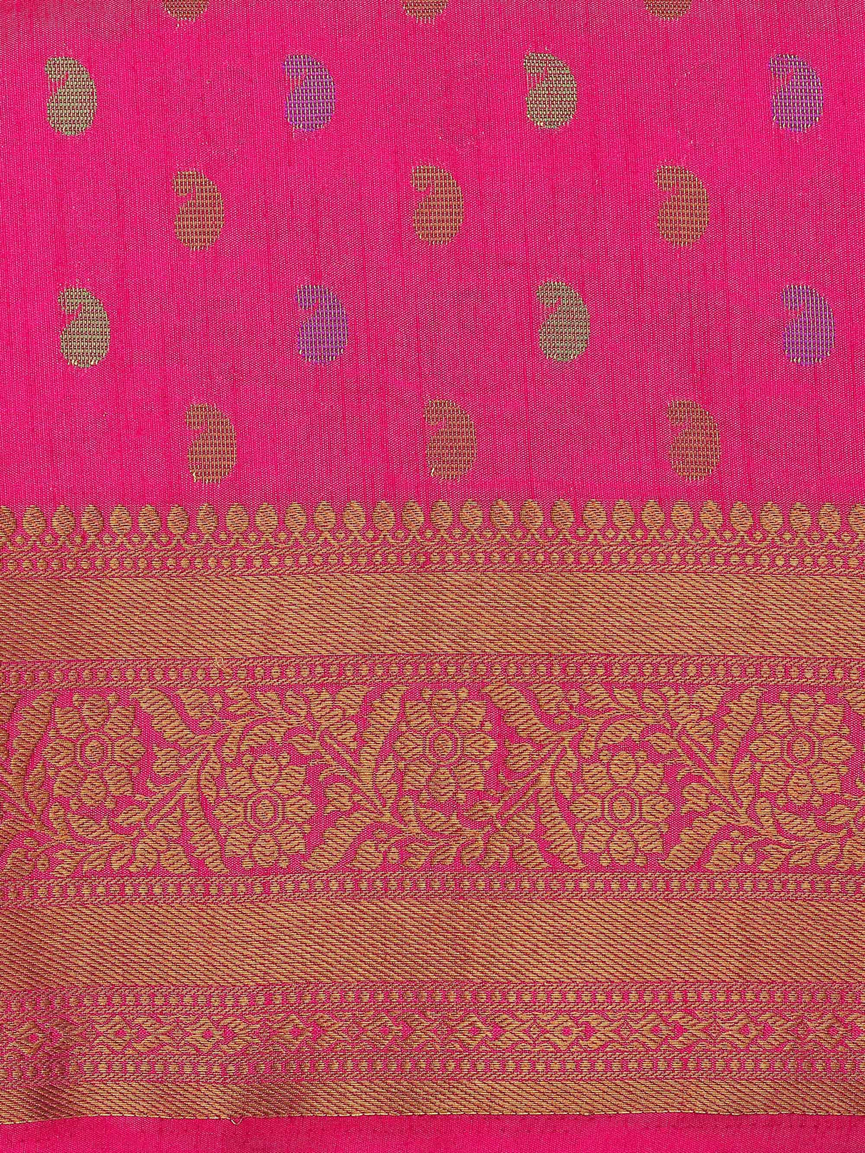 Mimosa Womens Art Silk Saree Kanjivaram Strawberry Color