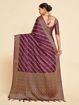 Mimosa Womens Art Silk Saree Kanjivaram Purple Color