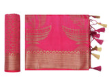 Mimosa Womens Art Silk Saree Kanjivaram Strawberry Color