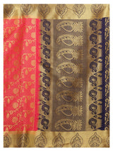 Mimosa Womens Art Silk Saree Kanjivaram Strawberry Color